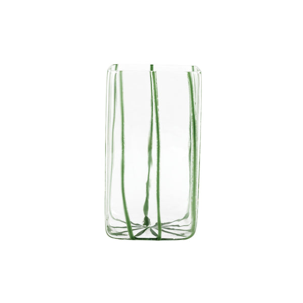 Nuovo Stripe Green Square Vase