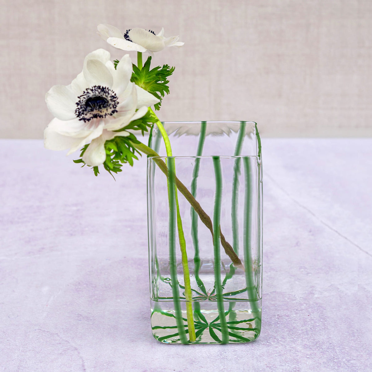 Nuovo Stripe Green Square Vase
