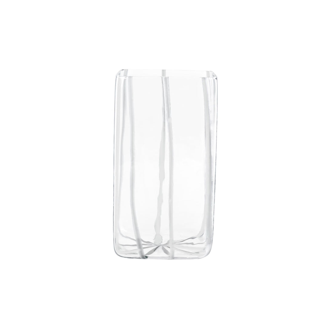 Nuovo Stripe White Square Vase
