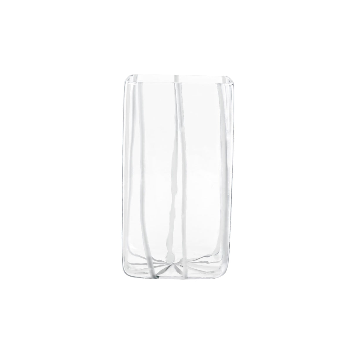 Nuovo Stripe White Square Vase