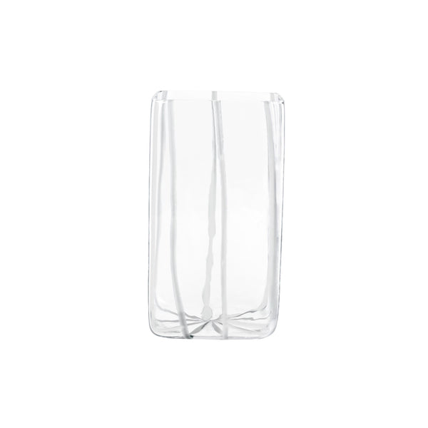 Nuovo Stripe White Square Vase