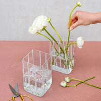 Nuovo Stripe White Square Vase