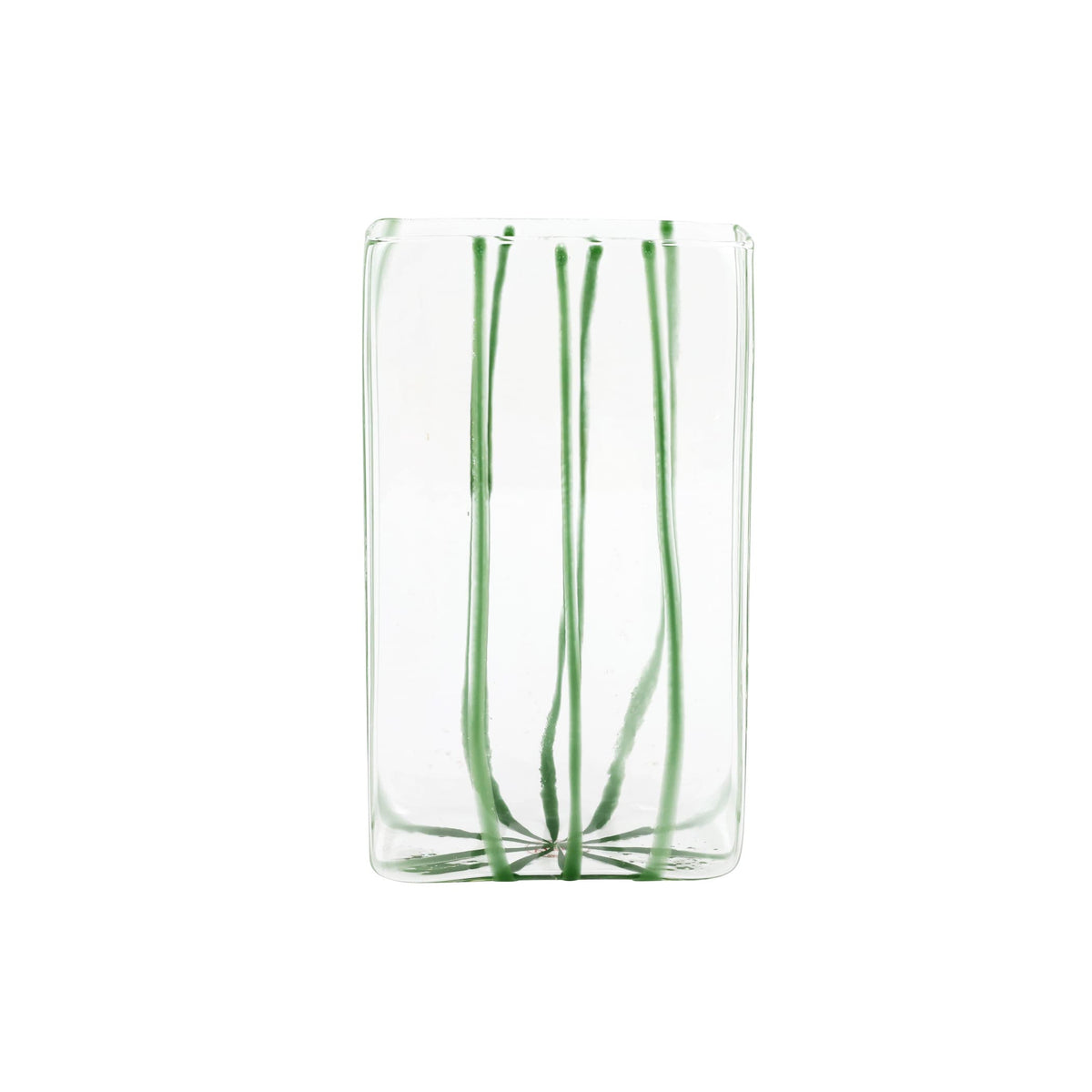 Nuovo Stripe Green Rectangular Vase