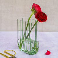 Nuovo Stripe Green Rectangular Vase