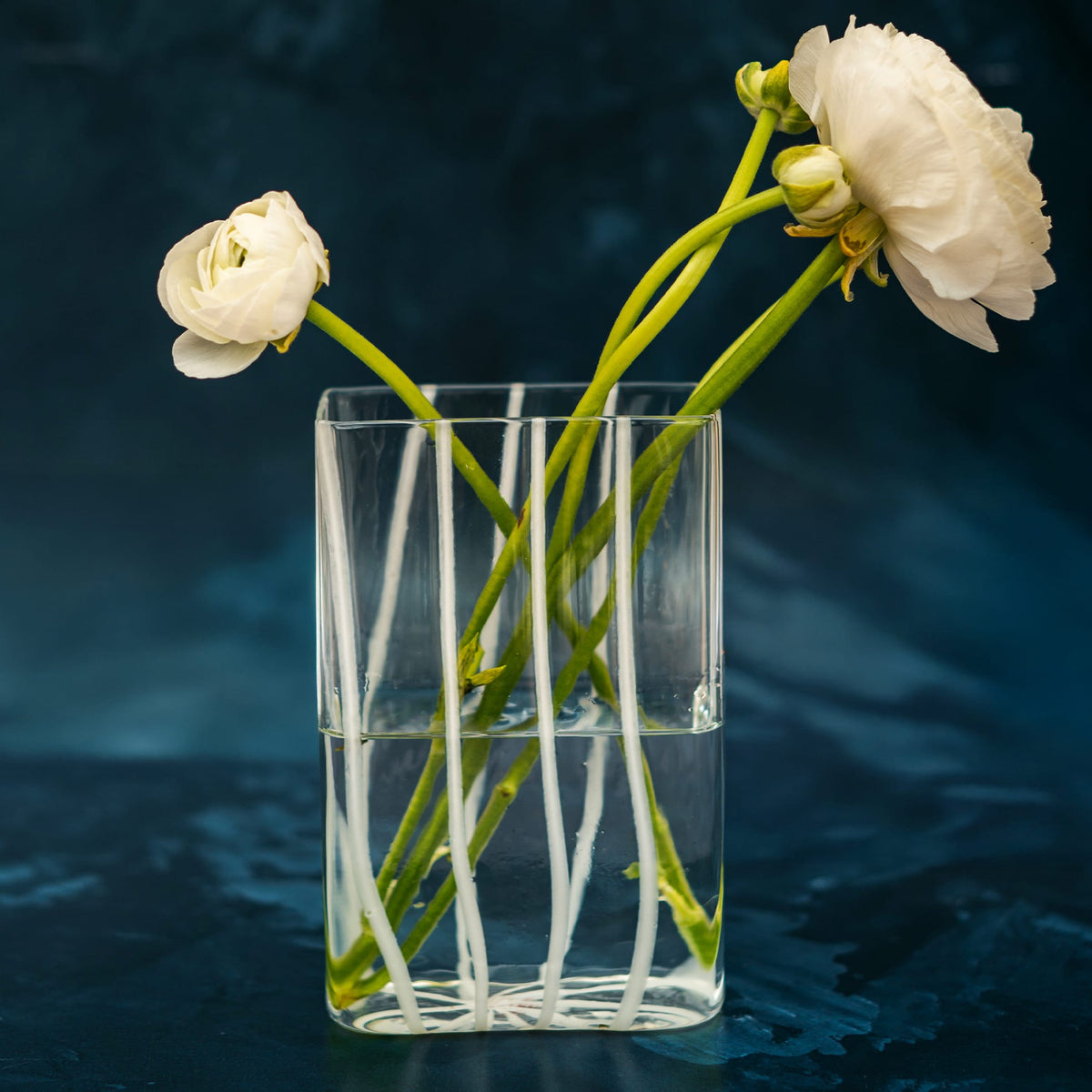 Nuovo Stripe White Rectangular Vase