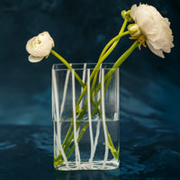 Nuovo Stripe White Rectangular Vase
