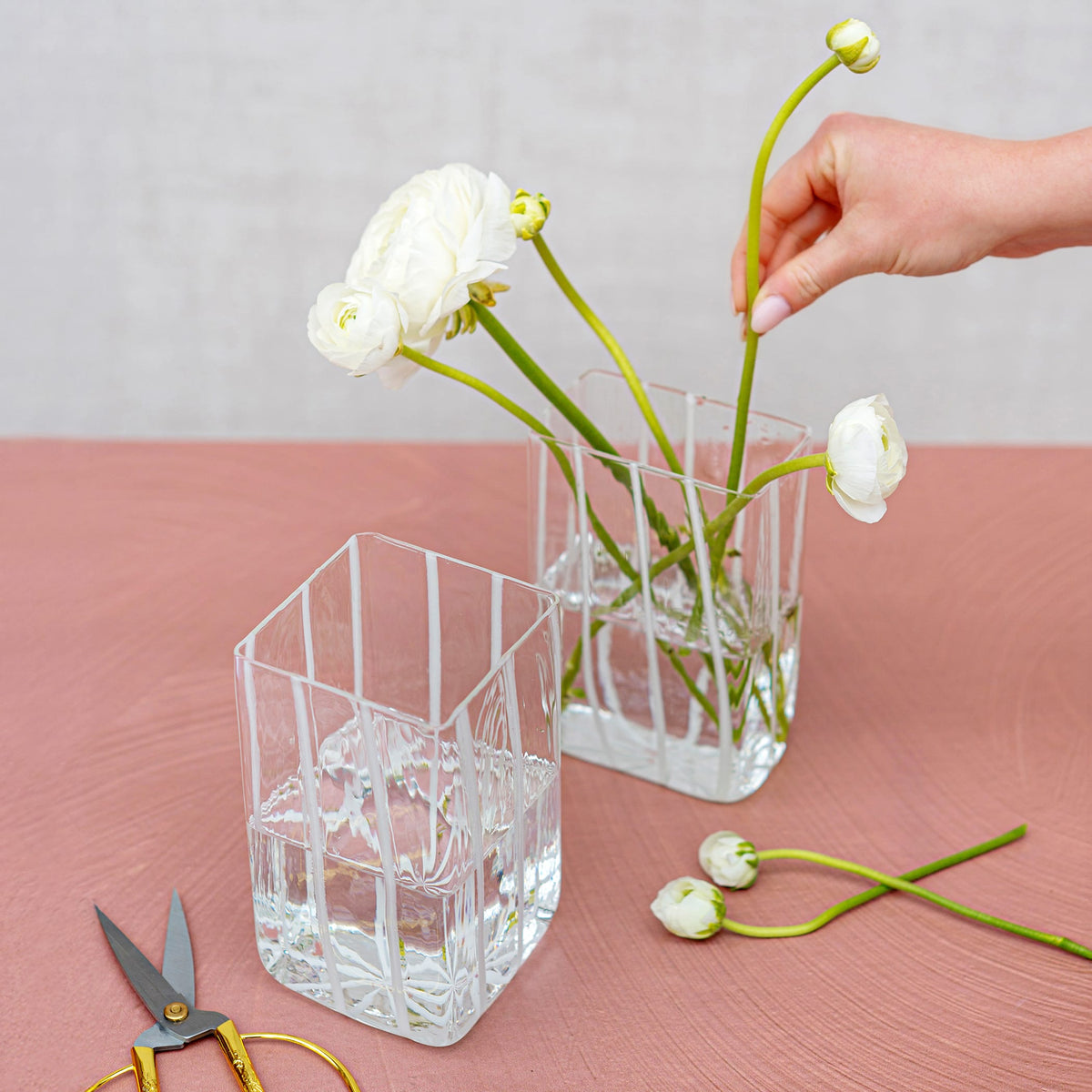 Nuovo Stripe White Rectangular Vase