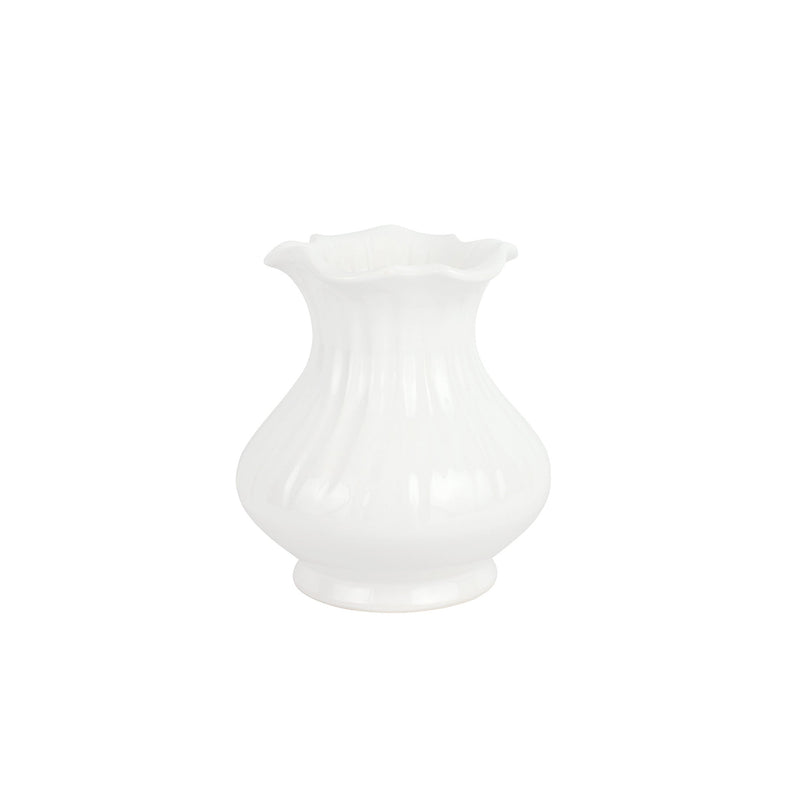 Ondulata White Short Vase