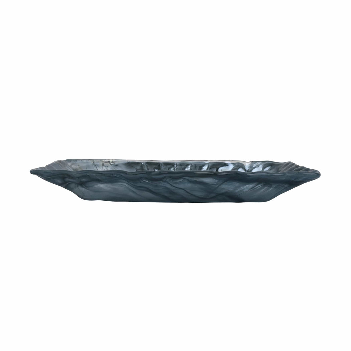 Onda Glass Gray Rectangular Tray