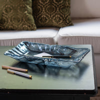 Onda Glass Gray Rectangular Tray
