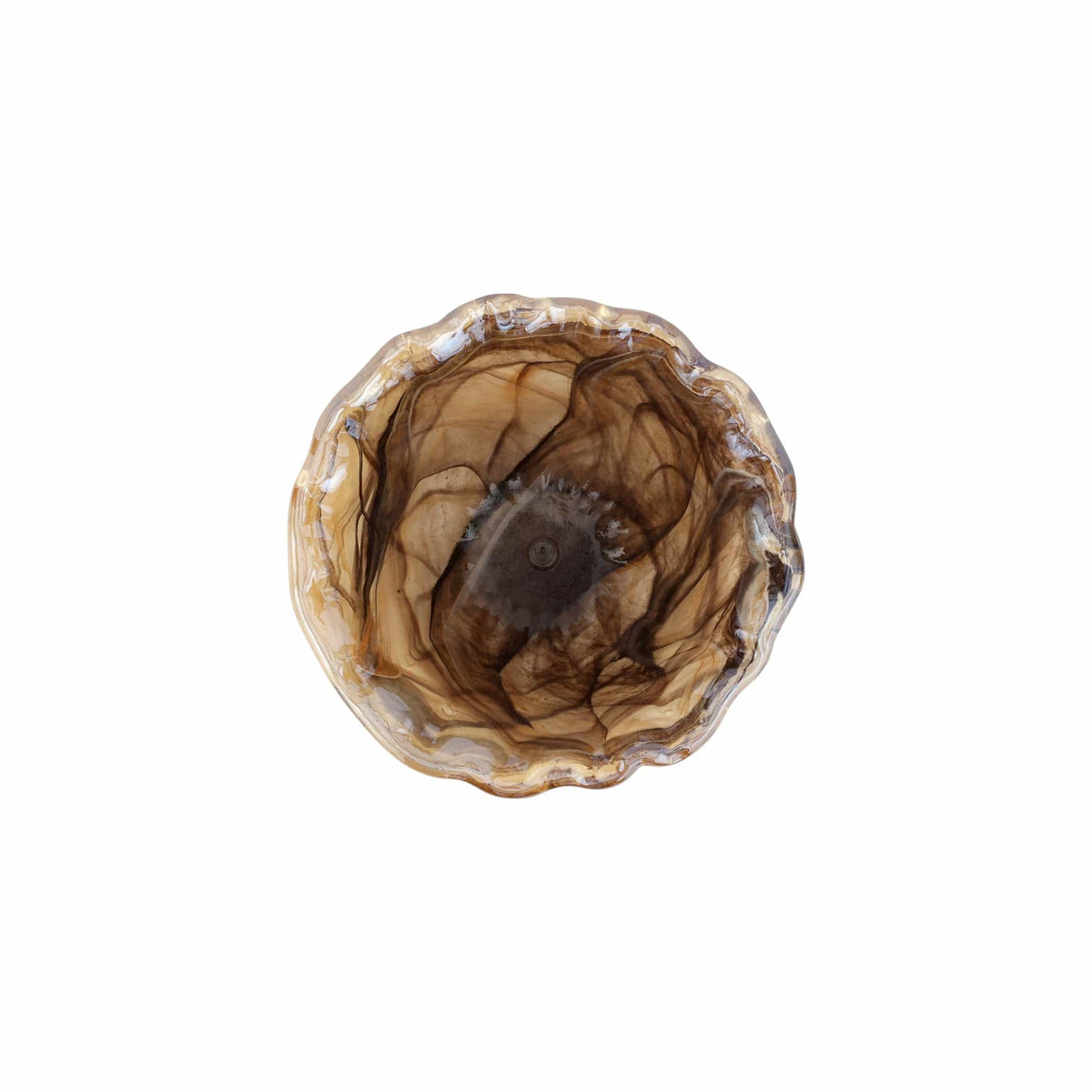 Onda Glass Tortoiseshell Small Rimmed Bowl