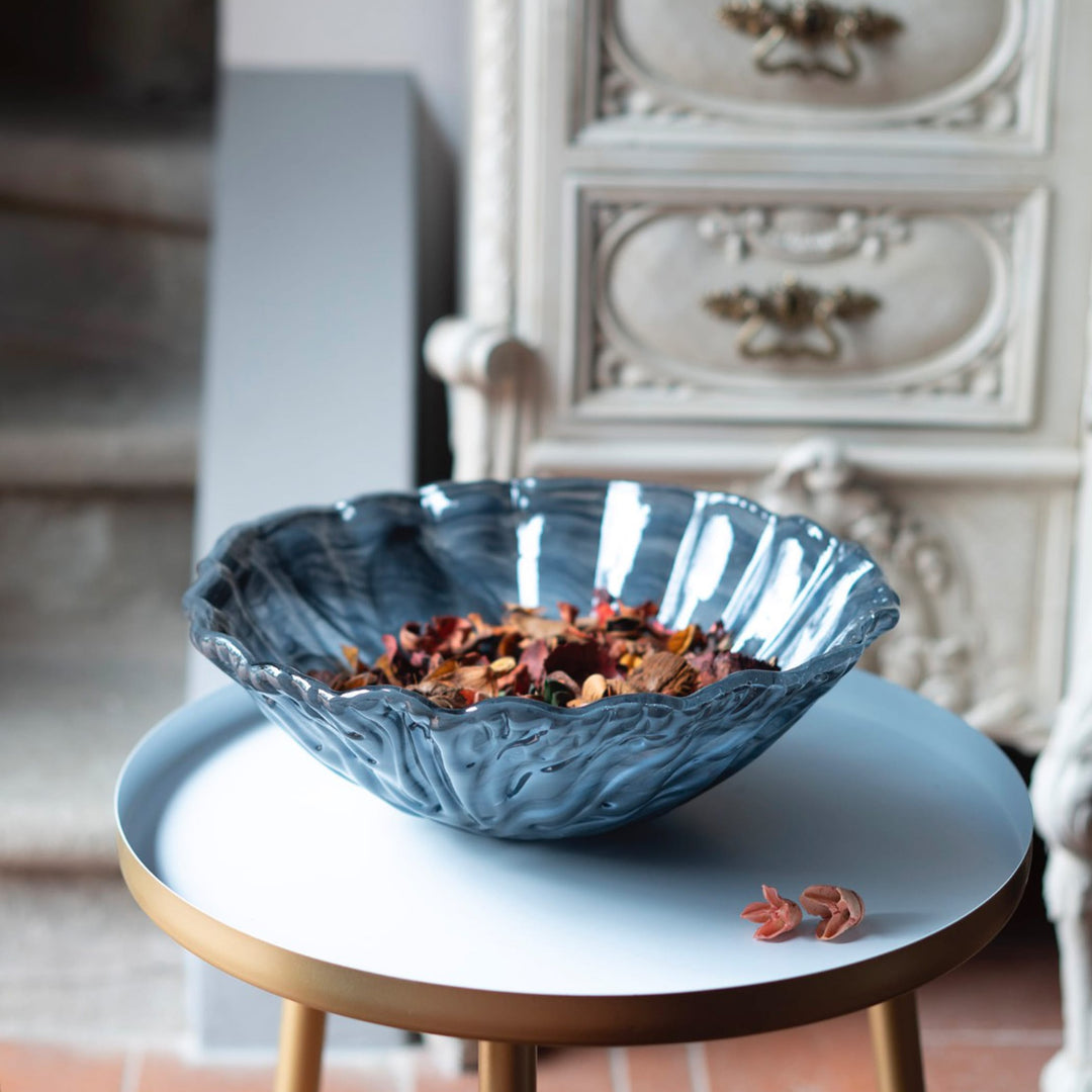Onda Glass Gray Large Bowl
