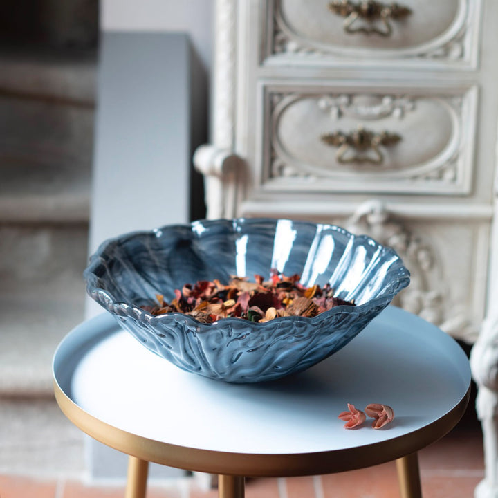 Onda Glass Gray Large Bowl