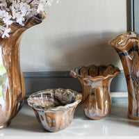 Onda Glass Tortoiseshell Short Vase