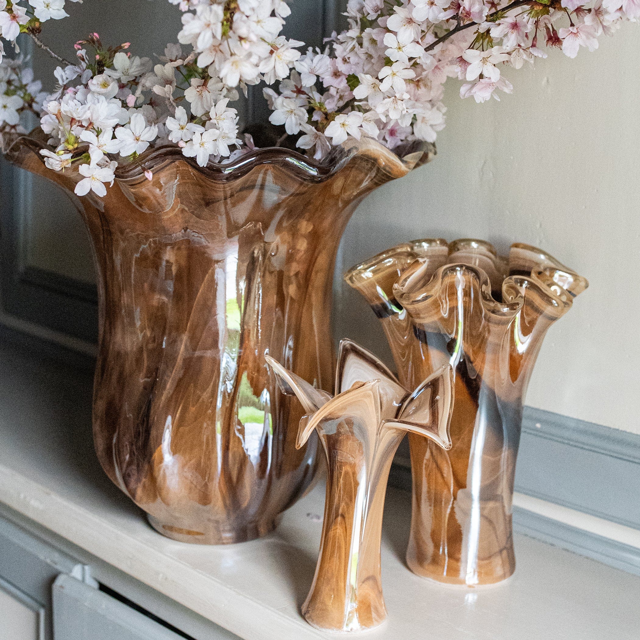 Onda Glass Tortoiseshell Twisted Flower Vase – VIETRI