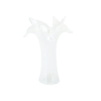 Onda Glass White Twisted Flower Vase