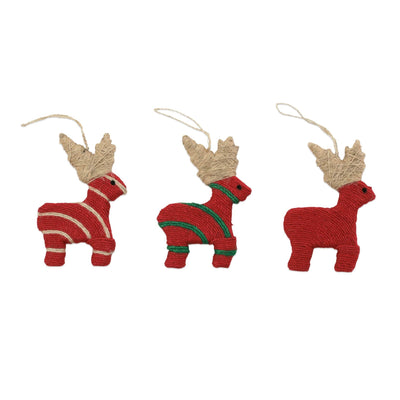 Ornaments Assorted Reindeer Ornaments - Set of 3