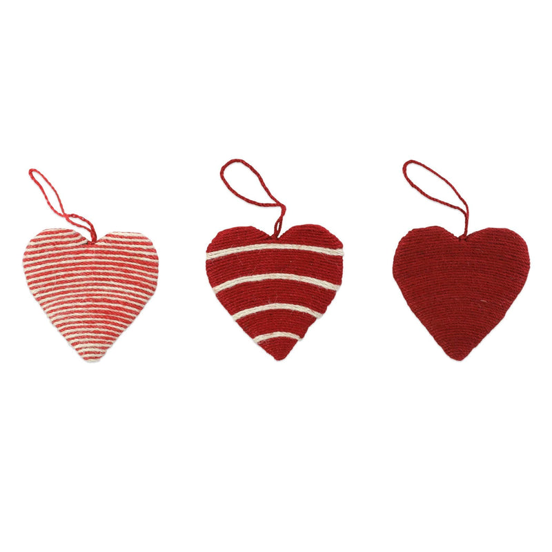 Ornaments Assorted Heart Ornaments - Set of 3