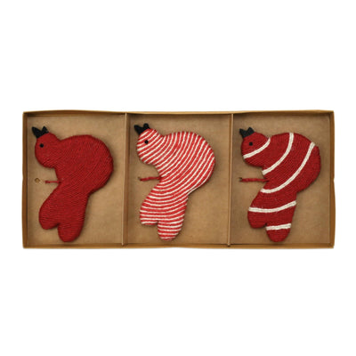 Ornaments Assorted Red Bird Ornaments - Set of 3