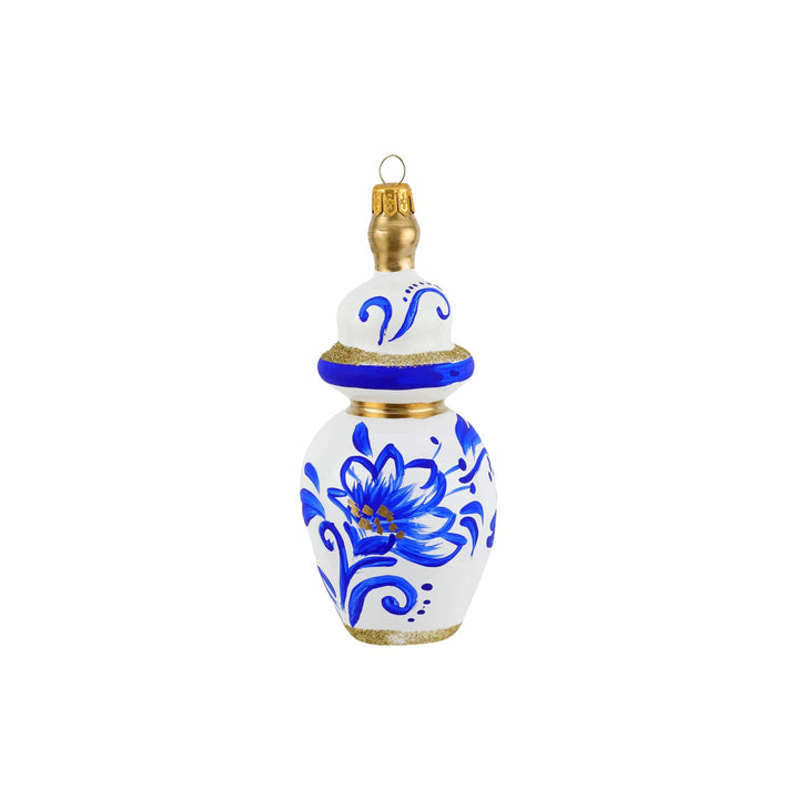 Ornaments Figural Ginger Jar with Large Flowers Ornament
