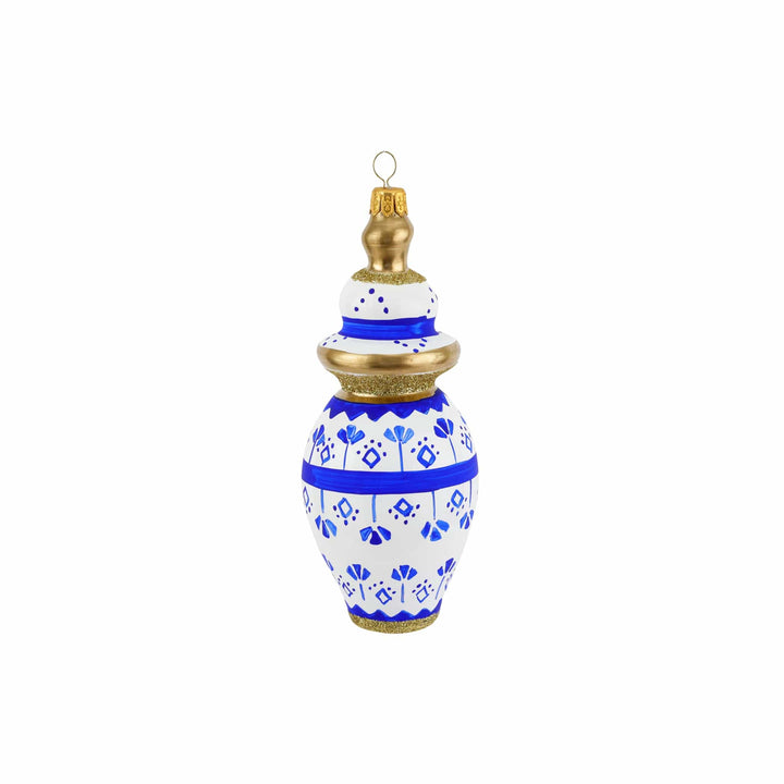 Ornaments Figural Ginger Jar with Small Flowers Ornament