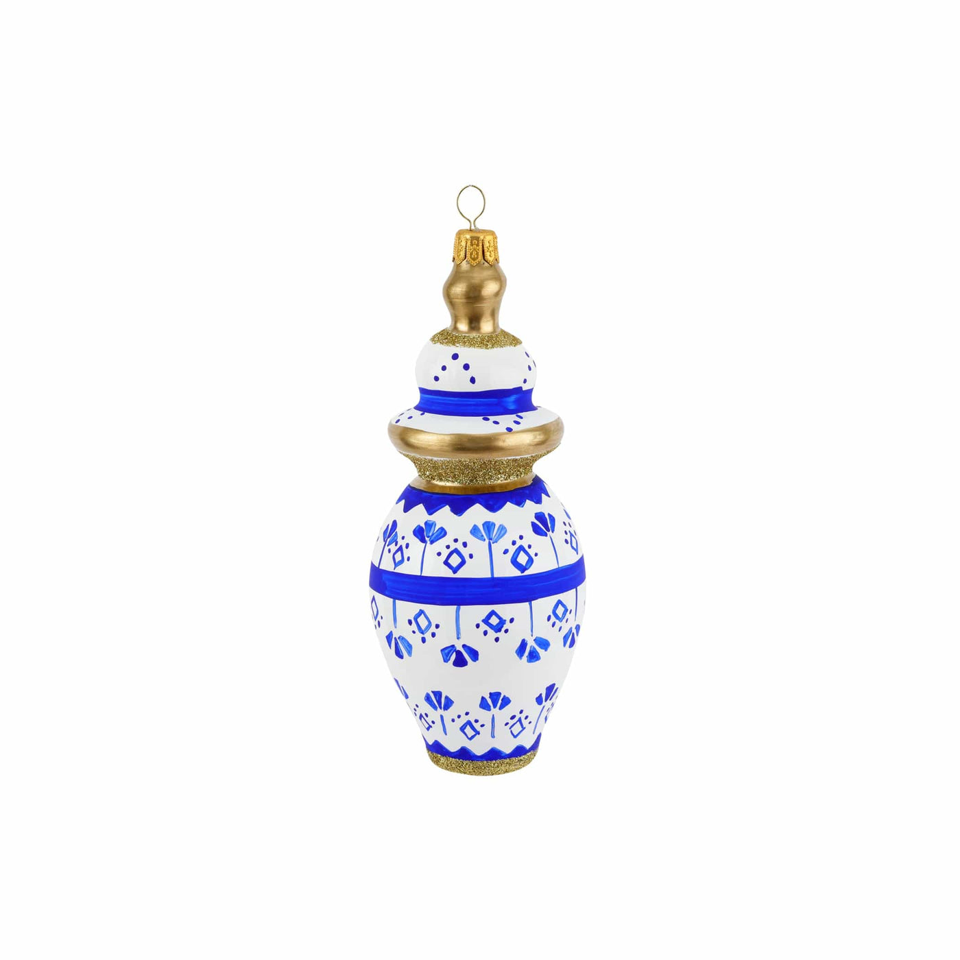 Ornaments Figural Ginger Jar with Small Flowers Ornament