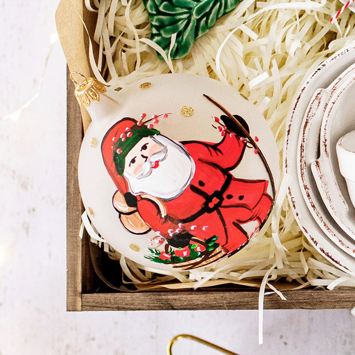 Old St. Nick Apple Basket Ornament