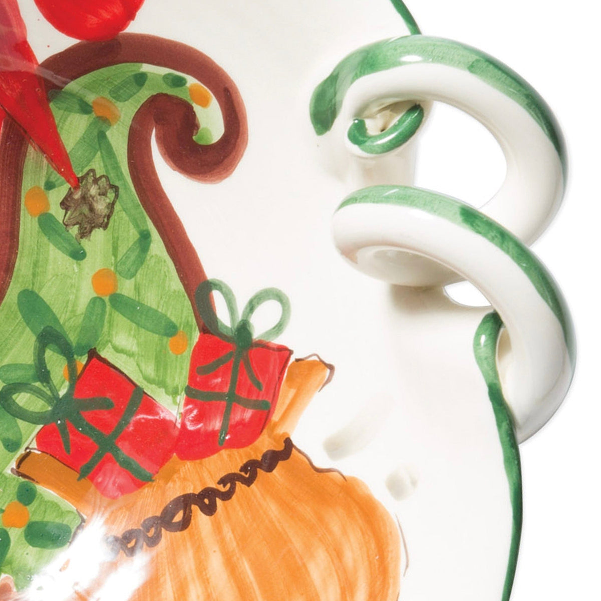 Old St. Nick Handled Scallop Bowl w/ Sleigh