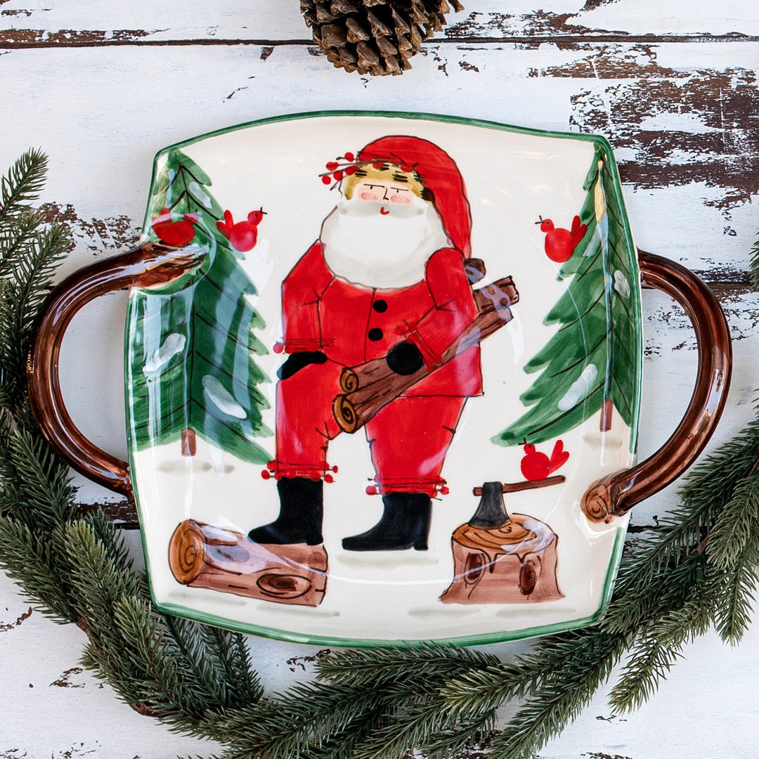 Old St. Nick Handled Square Platter