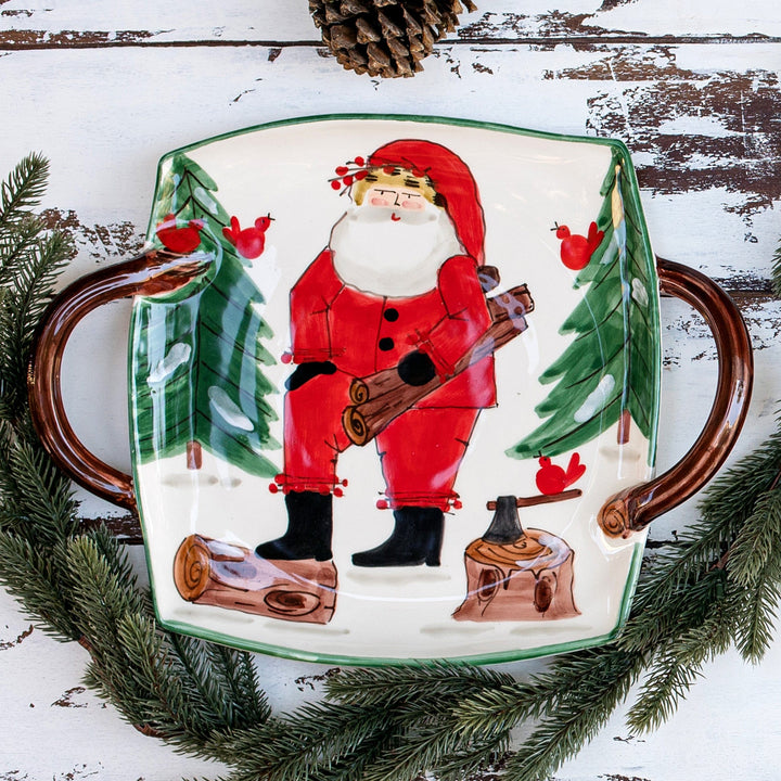 Old St. Nick Handled Square Platter