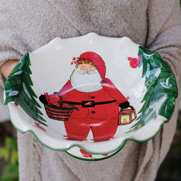 Old St. Nick Pedestal Fruit Bowl