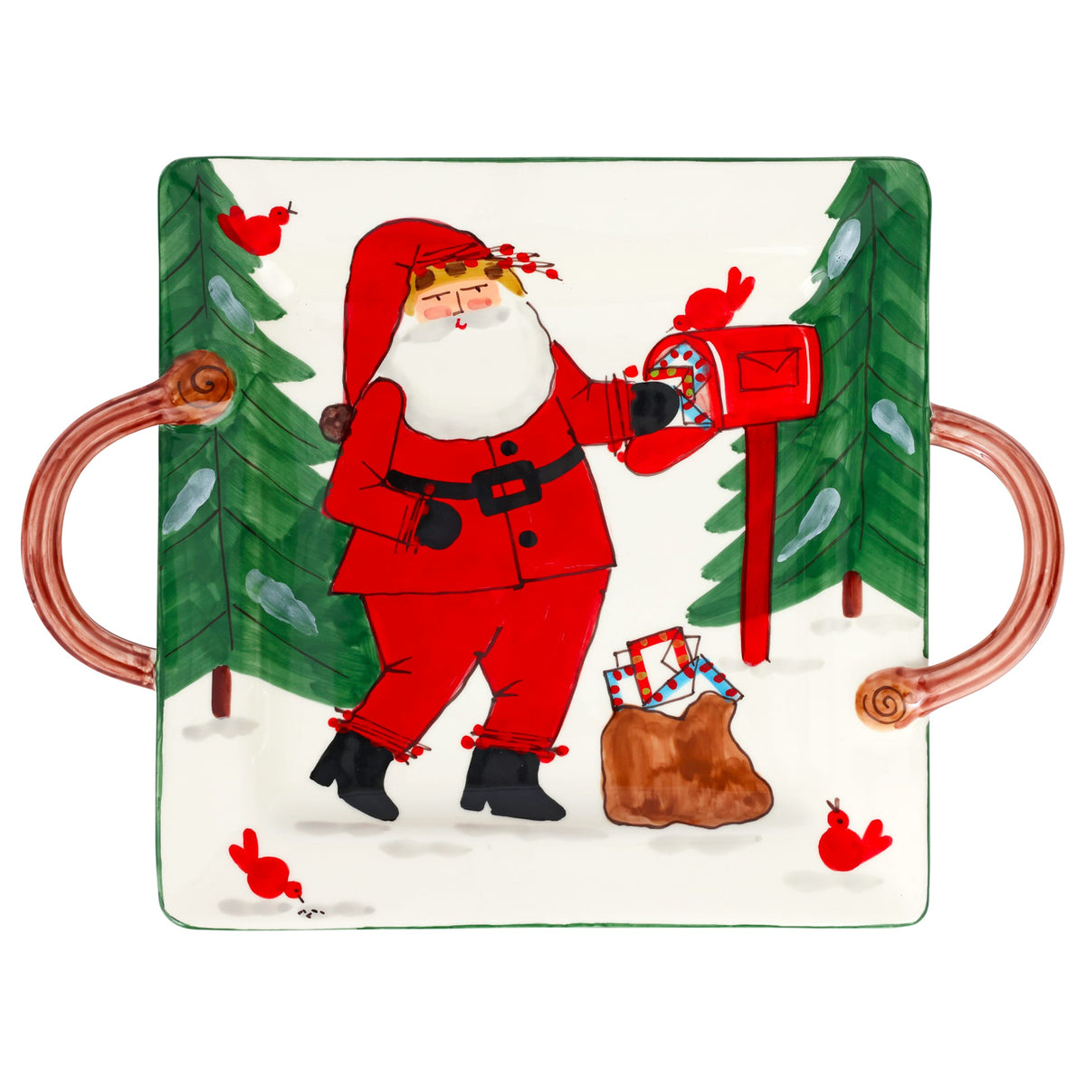 Old St. Nick Handled Square Platter