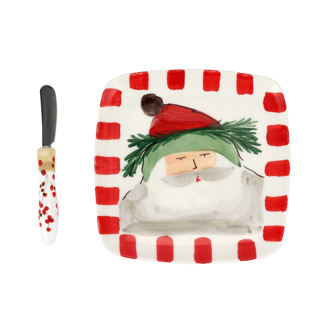 Old St Nick Square Plate W/ Spreader by VIETRI