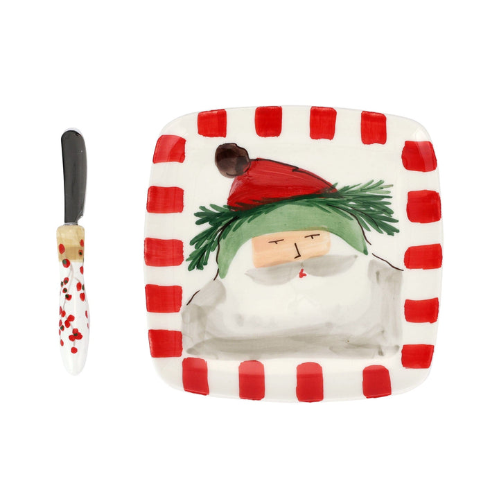 Old St Nick Square Plate W/ Spreader by VIETRI