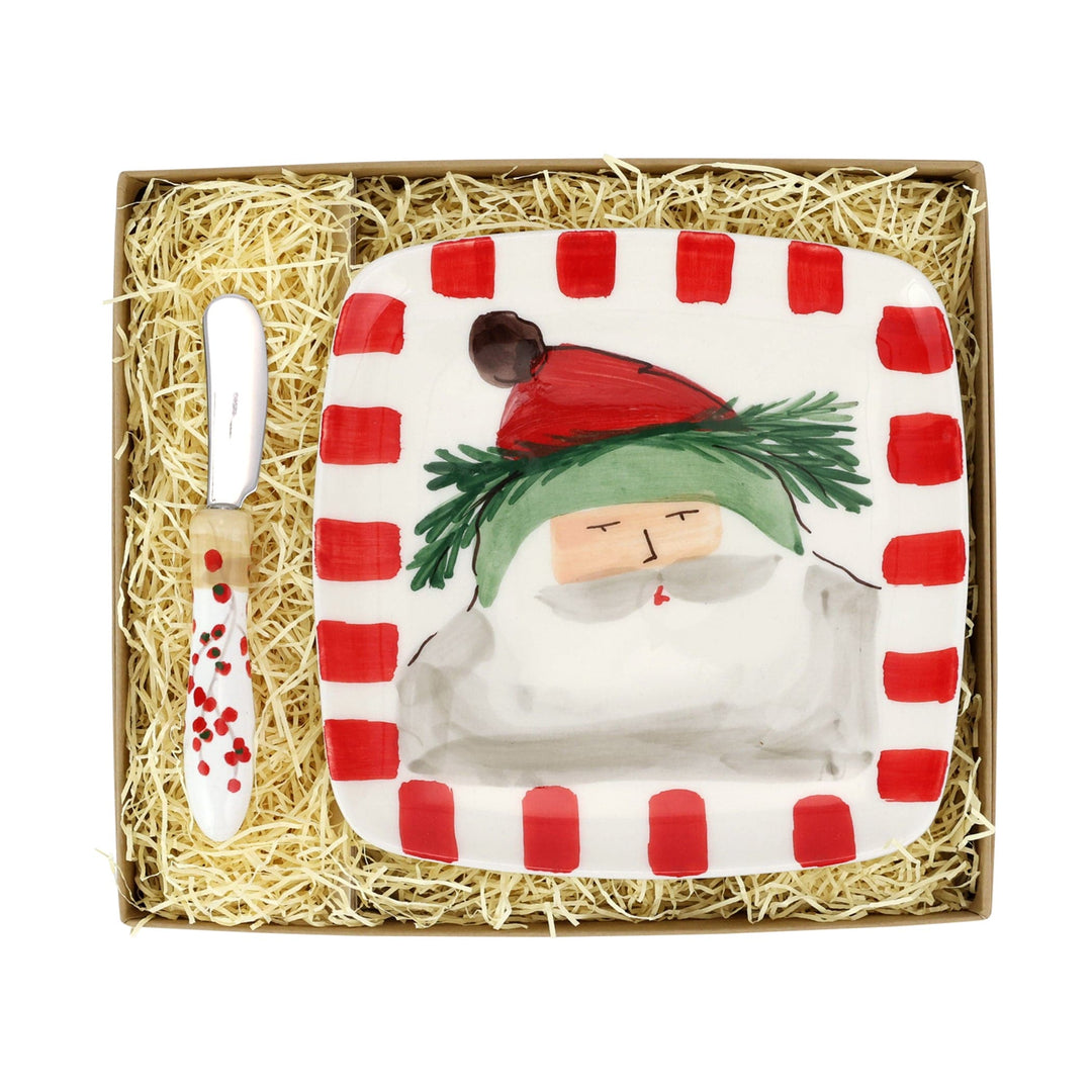 Old St. Nick Square Plate with Spreader