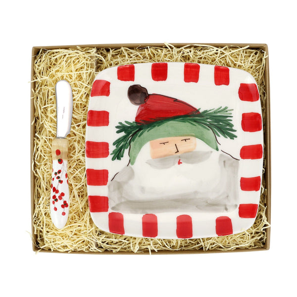 Old St. Nick Square Plate with Spreader