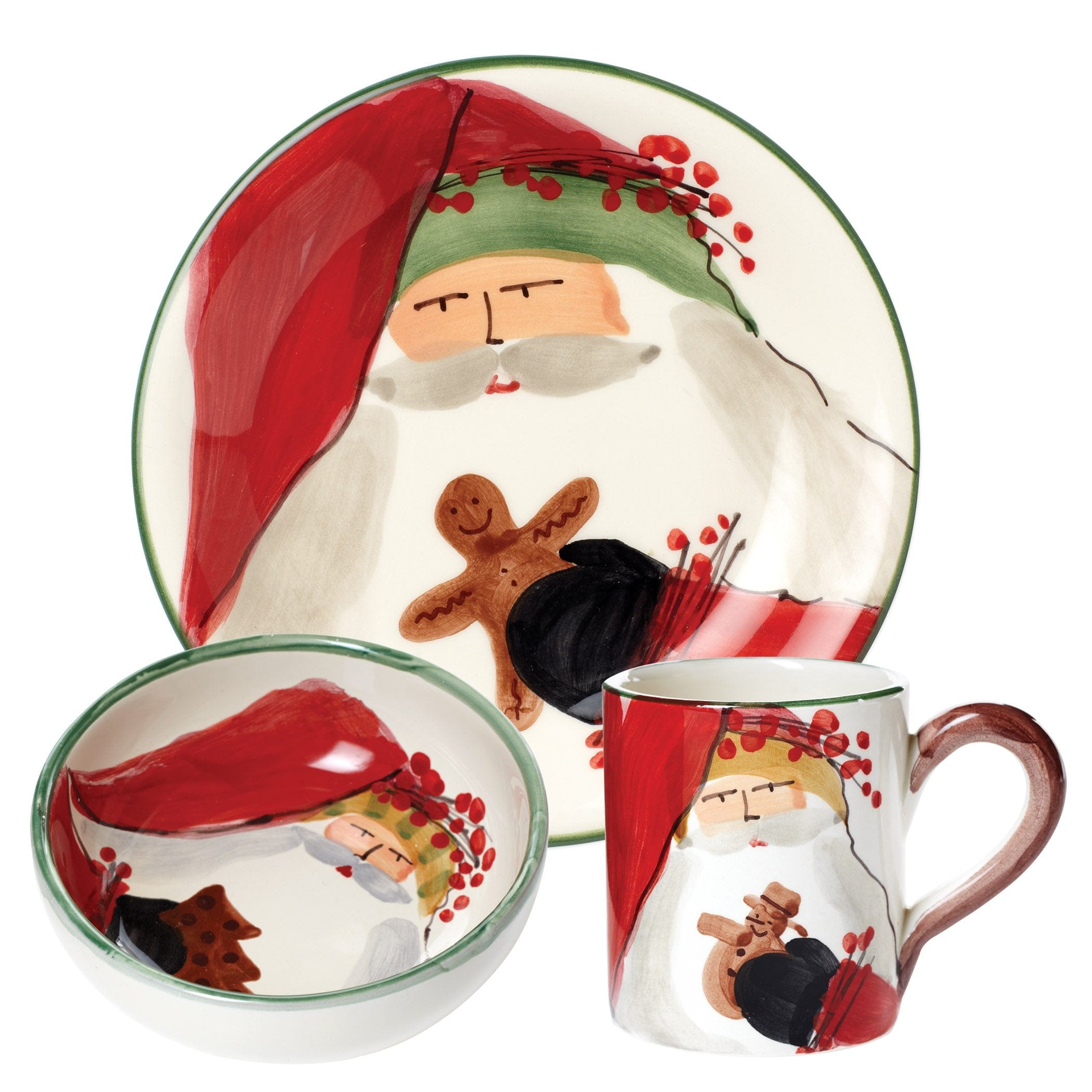 Santa Claus Plate, Mug, & Bowl | Christmas Dining Set – VIETRI