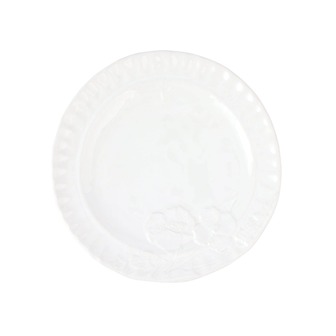 Pietra Fiori White Salad Plate
