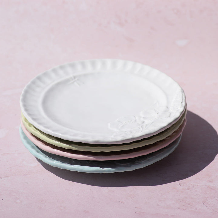 Pietra Fiori White Salad Plate