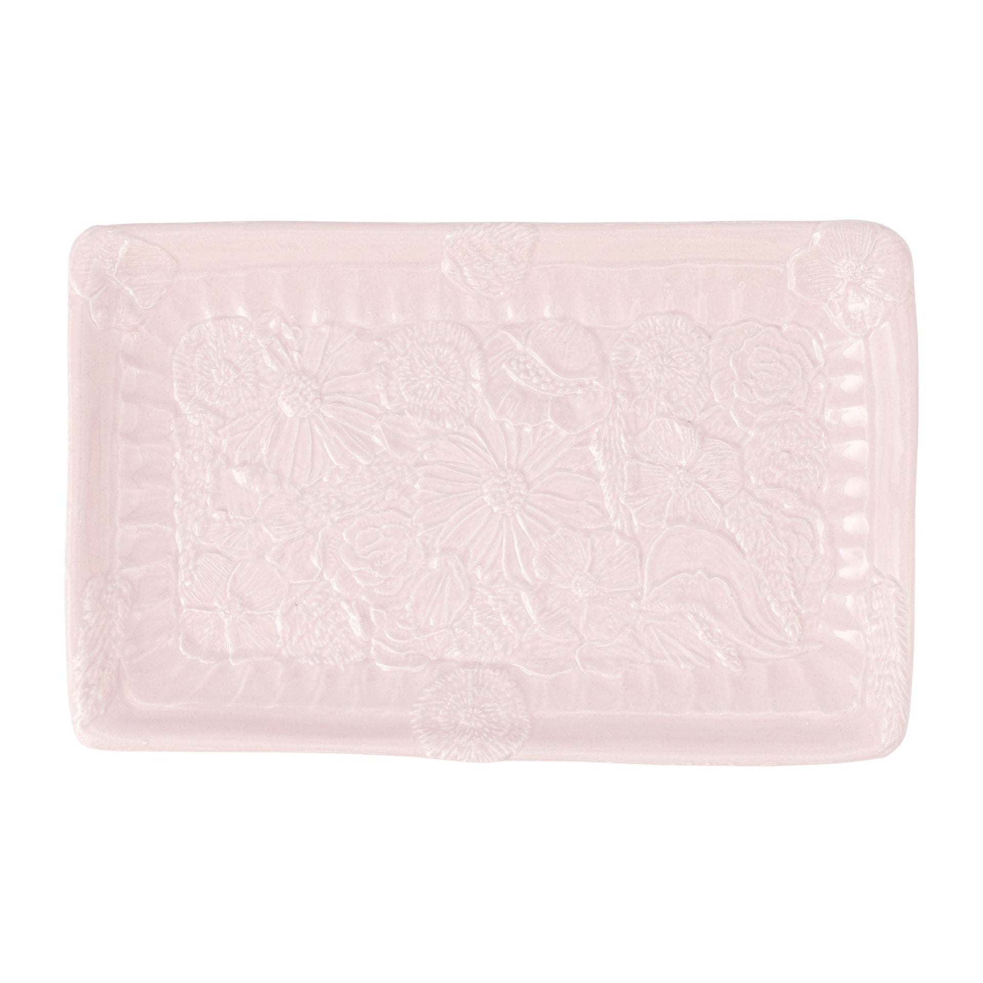 Pietra Fiori Pink Rectangular Platter
