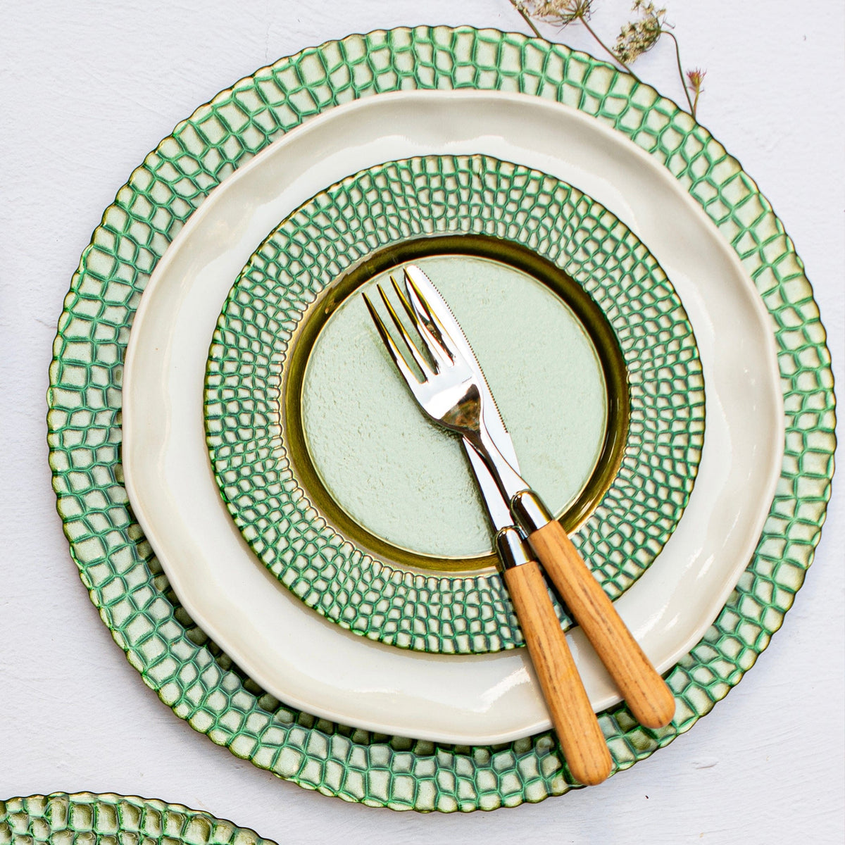 Pelli Glass Green Salad Plate