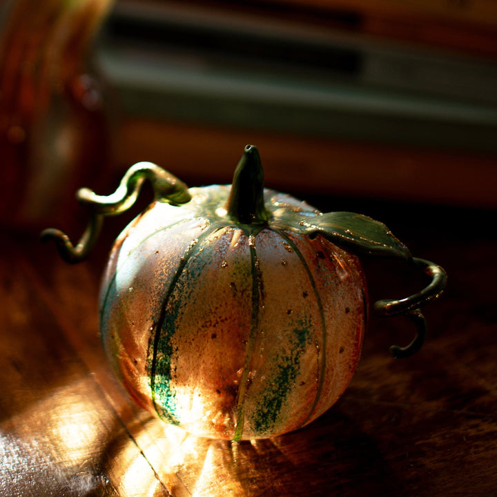 Pumpkins Figural Blue Glass Pumpkin
