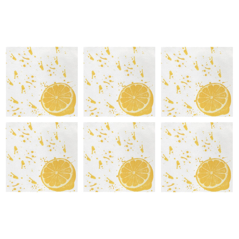 Papersoft Napkins Lemon Cocktail Napkins (Pack of 20) - Set of 6