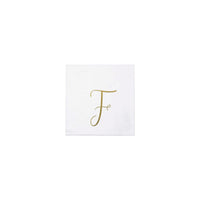 Papersoft Napkins Gold Monogram Cocktail Napkins - F (Pack of 20)
