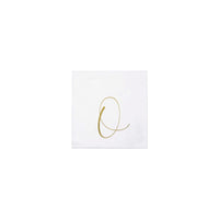 Papersoft Napkins Gold Monogram Cocktail Napkins - O (Pack of 20)