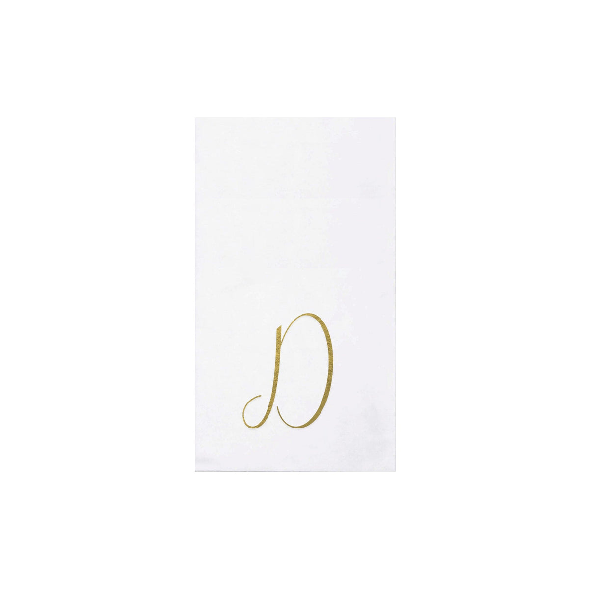 Papersoft Napkins Gold Monogram Guest Towels - D (Pack of 20)