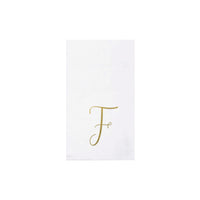 Papersoft Napkins Gold Monogram Guest Towels - F (Pack of 20)