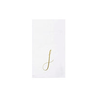 Papersoft Napkins Gold Monogram Guest Towels - J (Pack of 20)
