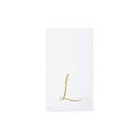 Papersoft Napkins Gold Monogram Guest Towels - L (Pack of 20)