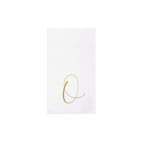 Papersoft Napkins Gold Monogram Guest Towels - O (Pack of 20)